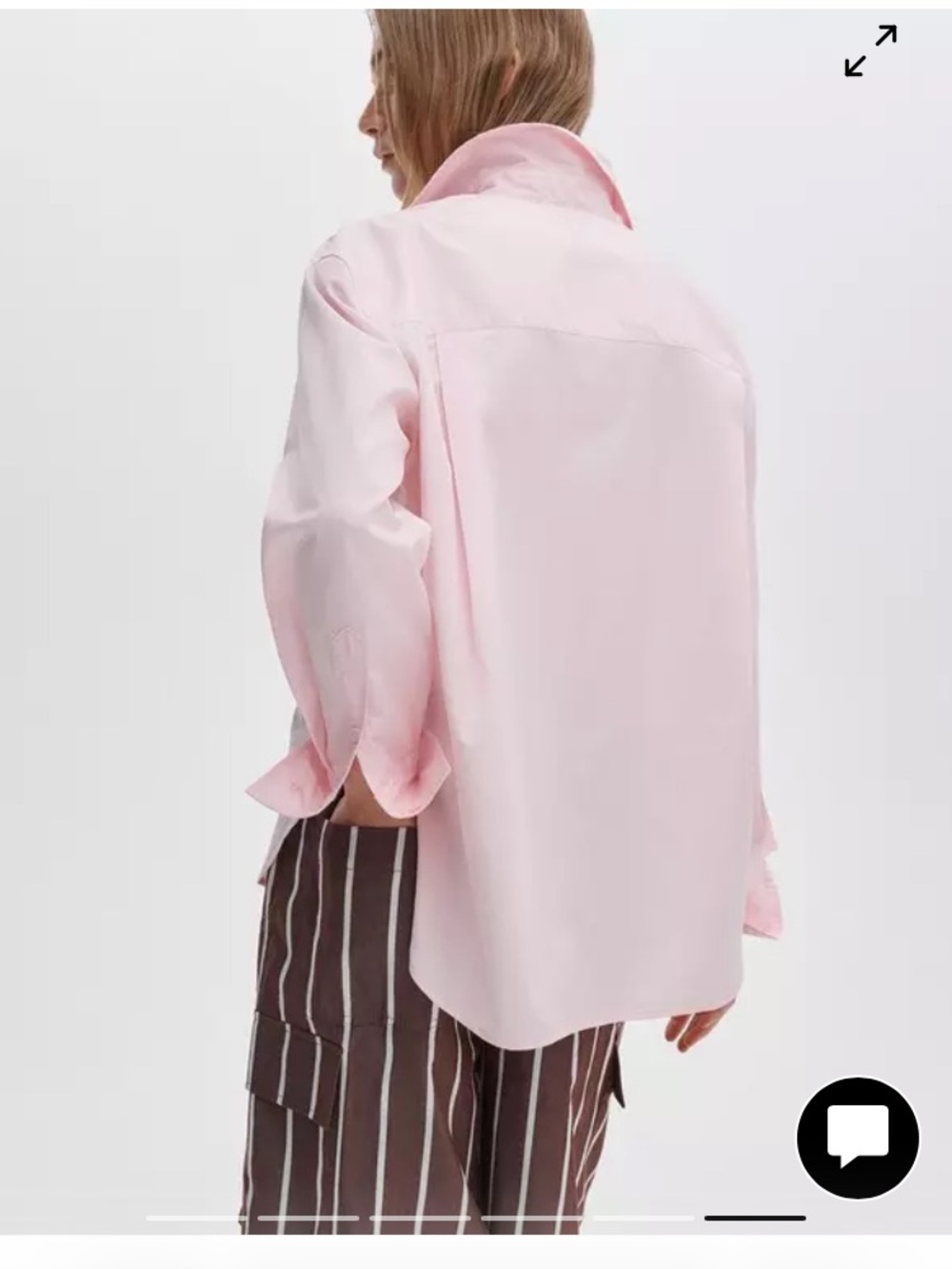 Rag & Bone Connie Poplin Peony Light Pink Button-Up Shirt - Picture 6 of 9